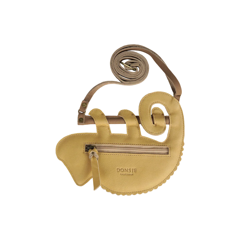 DONSJE Merua Purse | Yellow Chameleon | Khaki Nubuck