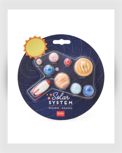 Legami Radiergummi Solar System, für Bleistifte, aus Gummi, 9 Stück