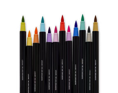 Legami Pinselstift Set mit 12 Pinselstiften - Brush Markers - Pastell