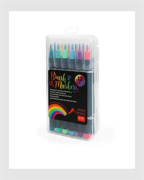 Legami Pinselstift Set mit 12 Pinselstiften - Brush Markers