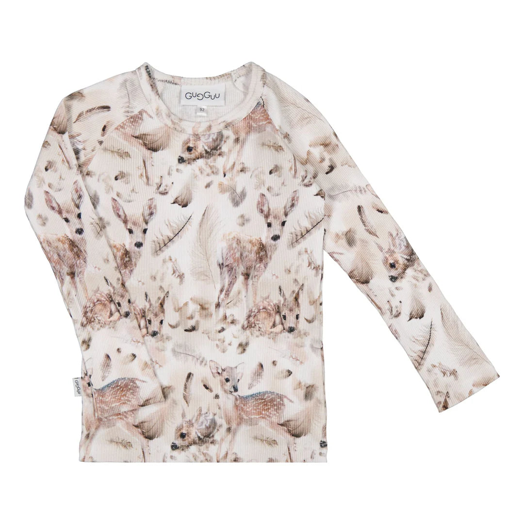 Gugguu Classic Print Rib Shirt Bambi