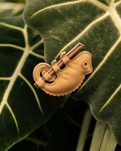 DONSJE Talei Clip | Yellow Chameleon | Khaki Nubuck