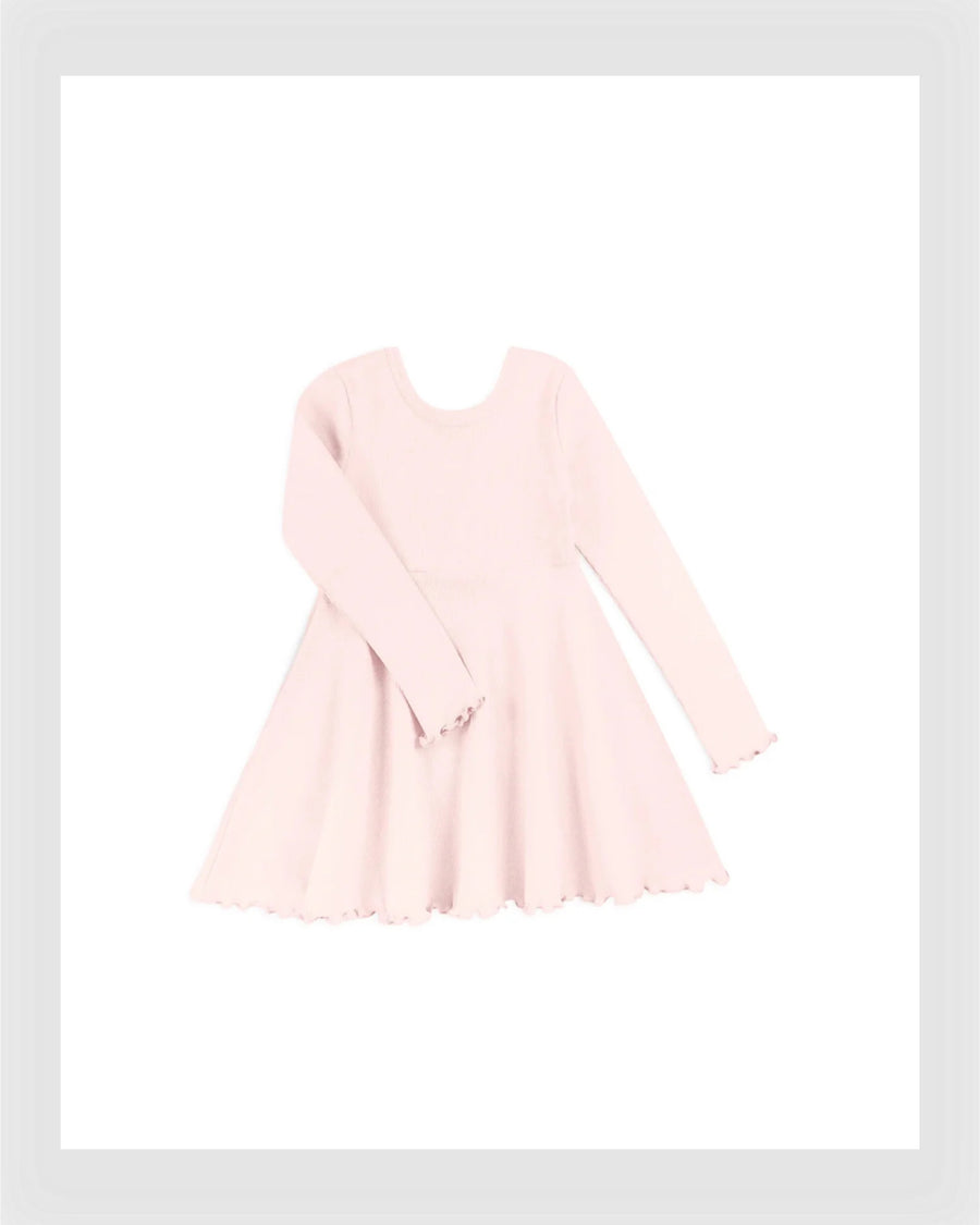 Gugguu Classic Rib Dress Autumn Flower Pink