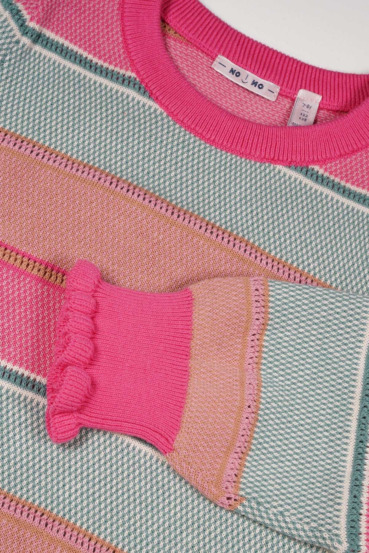 Nono Gestreifter Strickpullover Kamelie Rosa