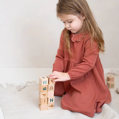 Minimalisma Kleid Artistic 2-6Y - Autumn Blush with Cloudberry contrast