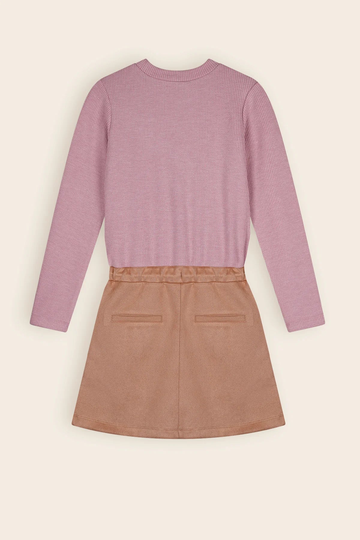 Nono Mickey-Kombikleid mit Wildlederrock in Altrosa