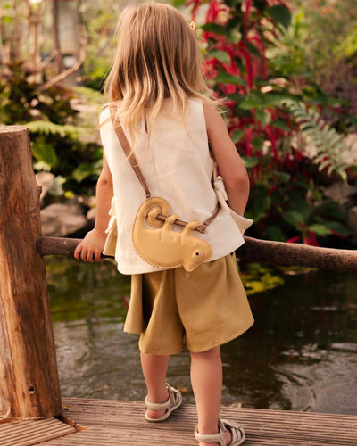 DONSJE Merua Purse | Yellow Chameleon | Khaki Nubuck
