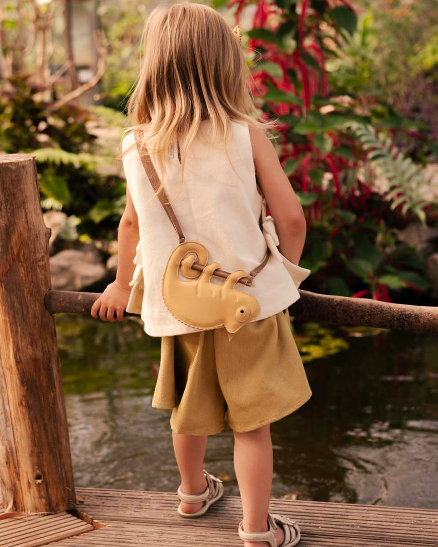 DONSJE Merua Purse | Yellow Chameleon | Khaki Nubuck