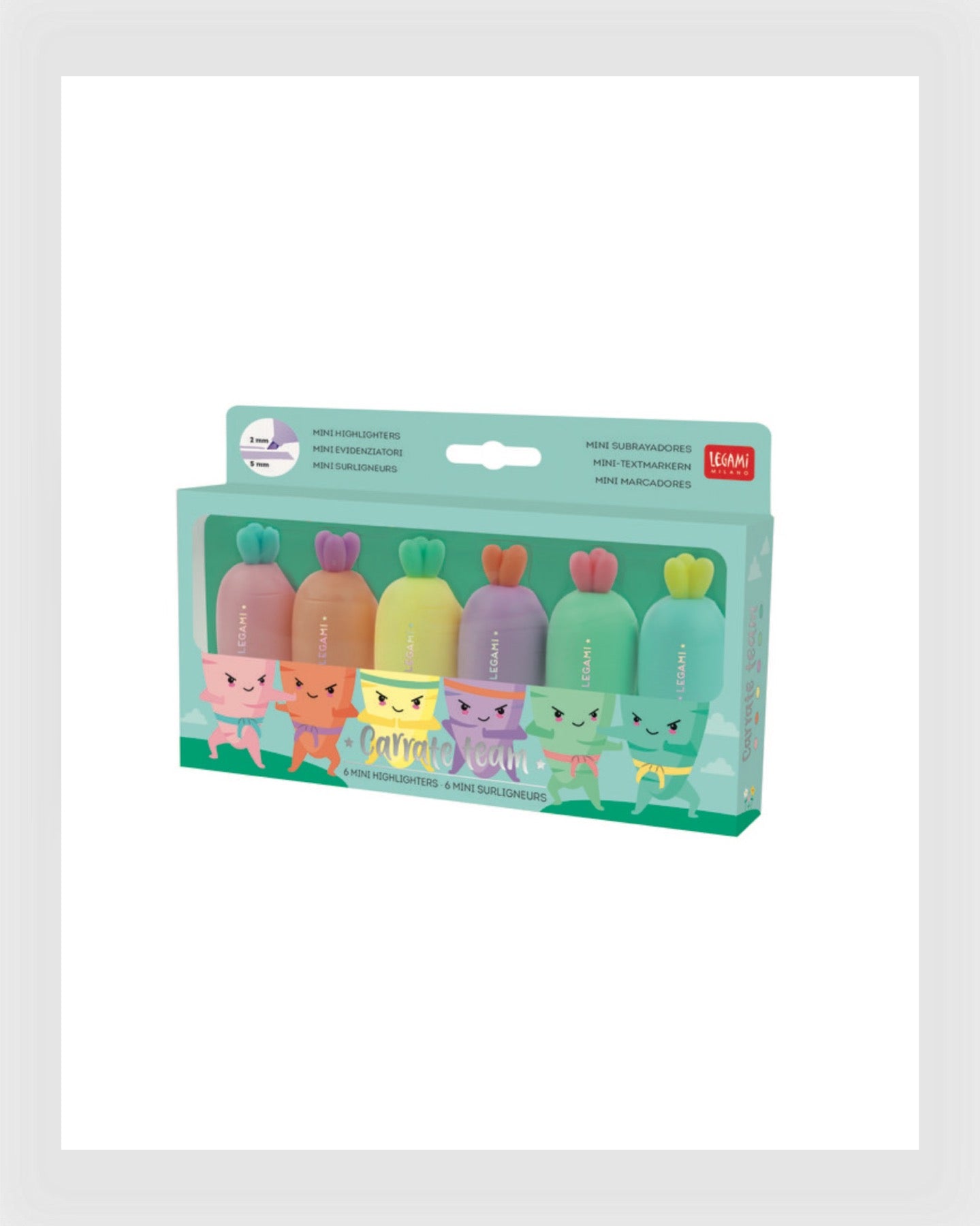 Set mit 6 Mini-Textmarkern - Carrate Team - Carrot