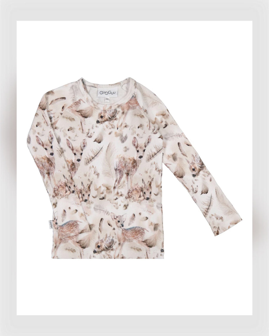 Gugguu Classic Print Rib Shirt Bambi