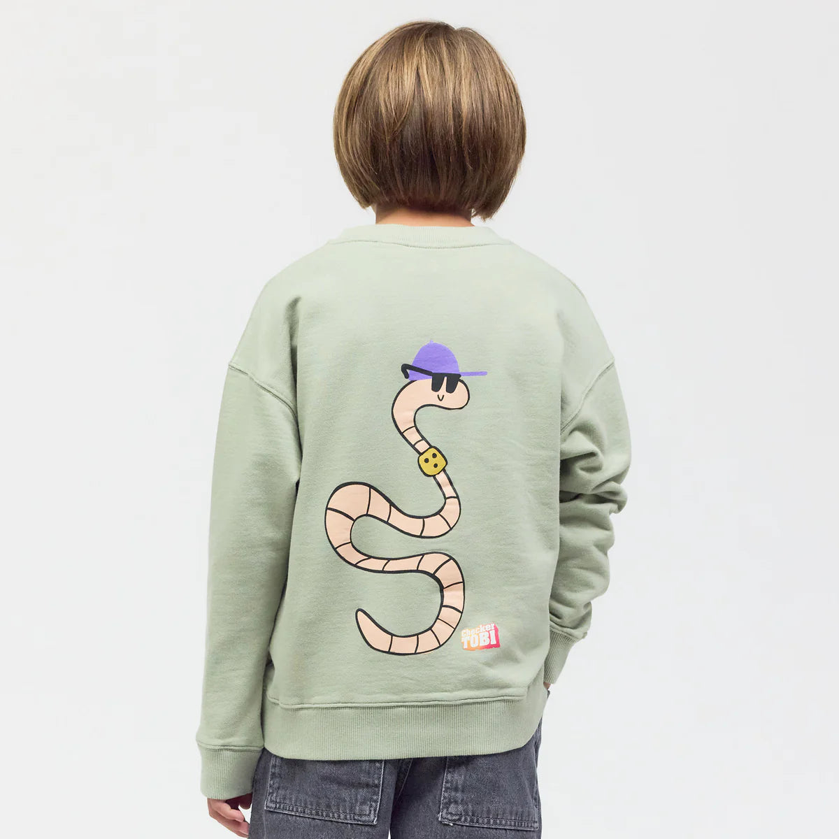 PLAYPLAY PAULY Checker Tobi  Sweatshirt Regenwurm