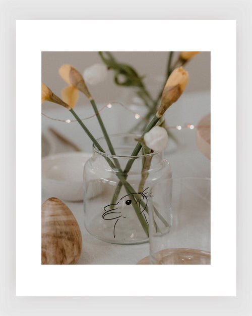 Eulenschnitt - Vase aus Glas Hase mittel