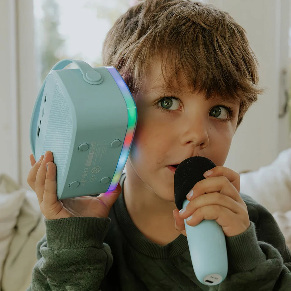 Lalarma Party-Karaoke mit zwei Mikrofonen - Blau