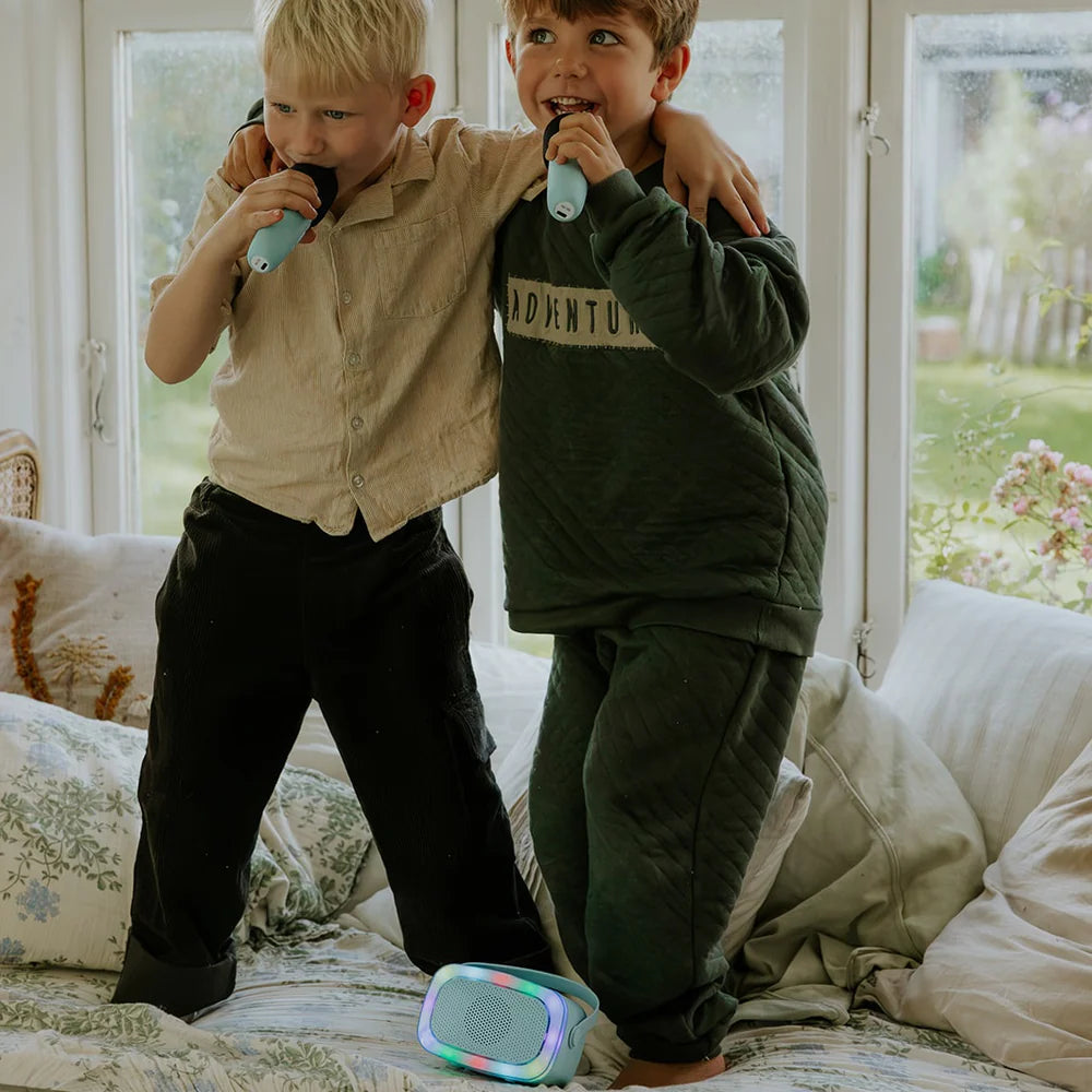 Lalarma Party-Karaoke mit zwei Mikrofonen - Blau