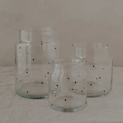 Eulenschnitt Vase aus Glas mittel Punkte