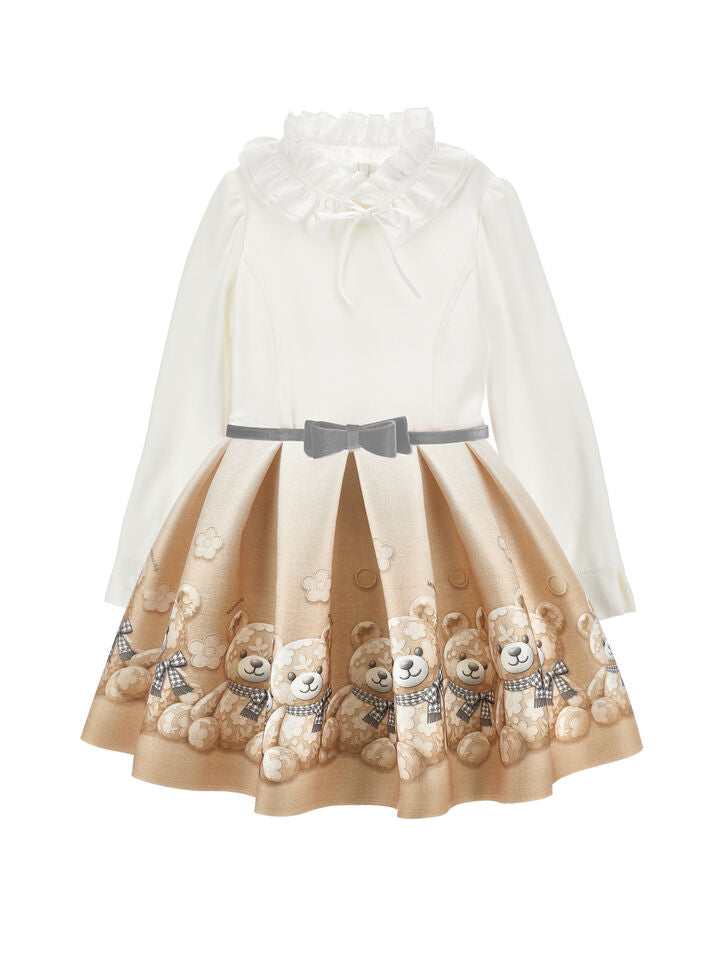 Monnalisa - Teddy-Kleid mit Blumenrüschen