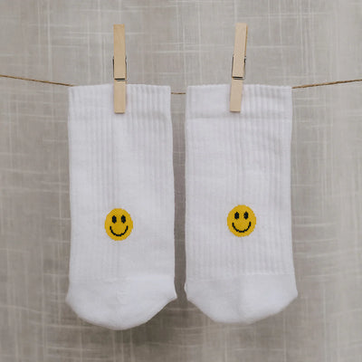 Eulenschnitt - Socken Smiley gelb