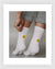 Eulenschnitt - Socken Smiley gelb