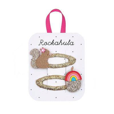 Rockahula Squirrel and Rainbow Acorn Clips