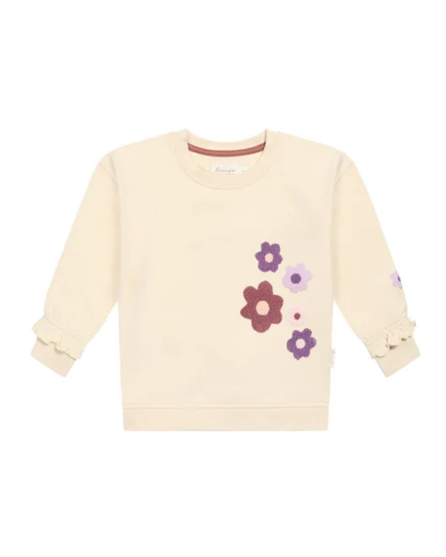 Leevje - OVERSIZED SWEATSHIRT FLOWERS'