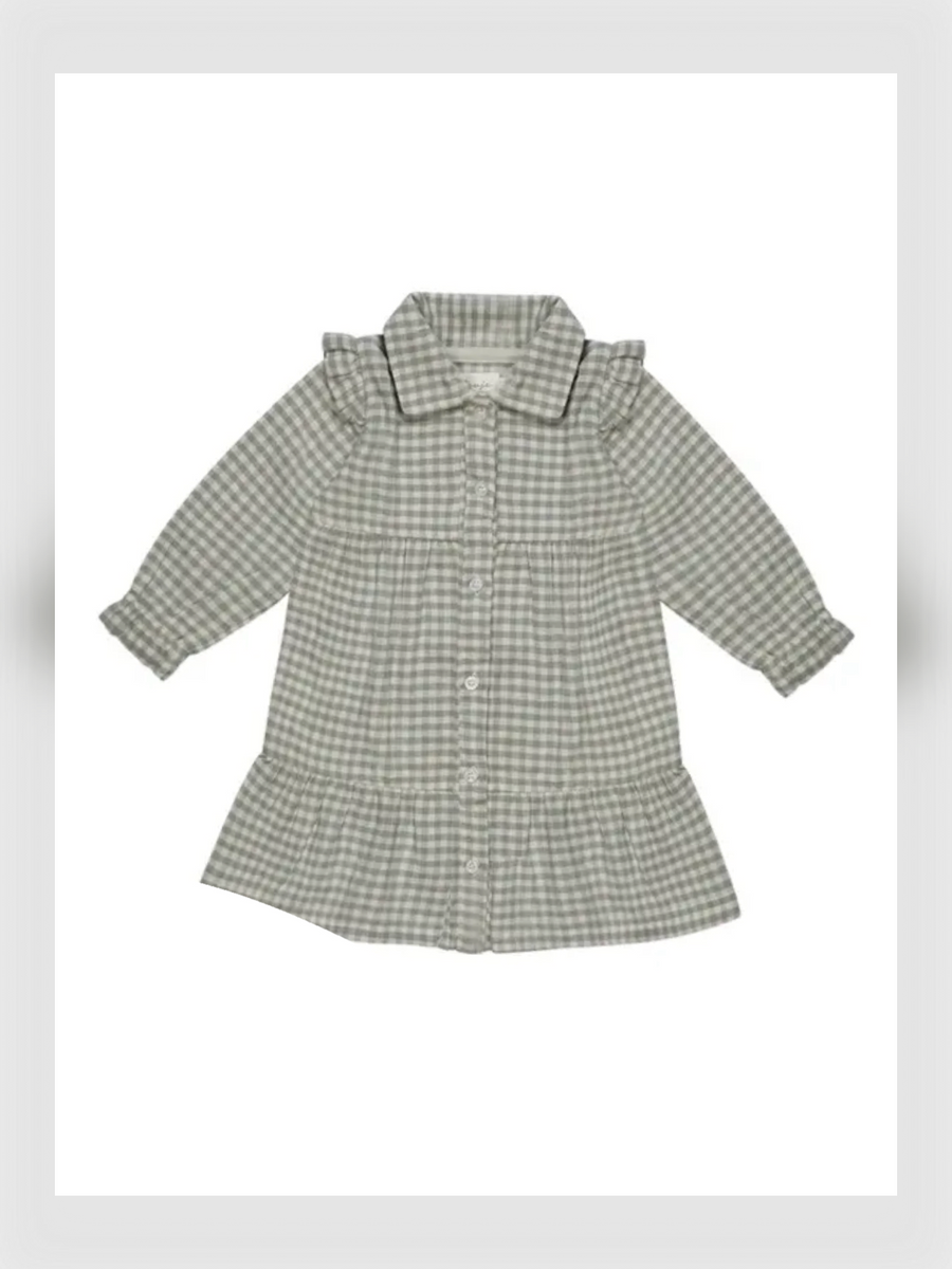 Leevje - Flanellkleid Green kariert