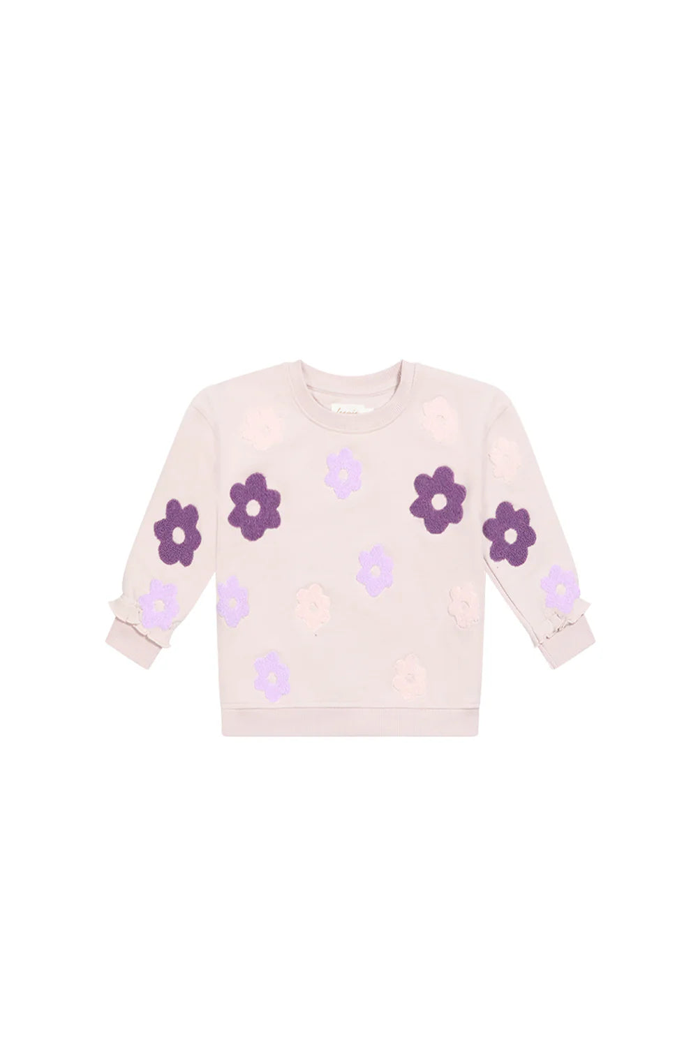 Leevje - OVERSIZED SWEATSHIRT 'TERRY LAVENDER FLOWERS'