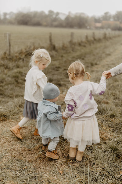 Leevje - OVERSIZED SWEATSHIRT 'TERRY LAVENDER FLOWERS'