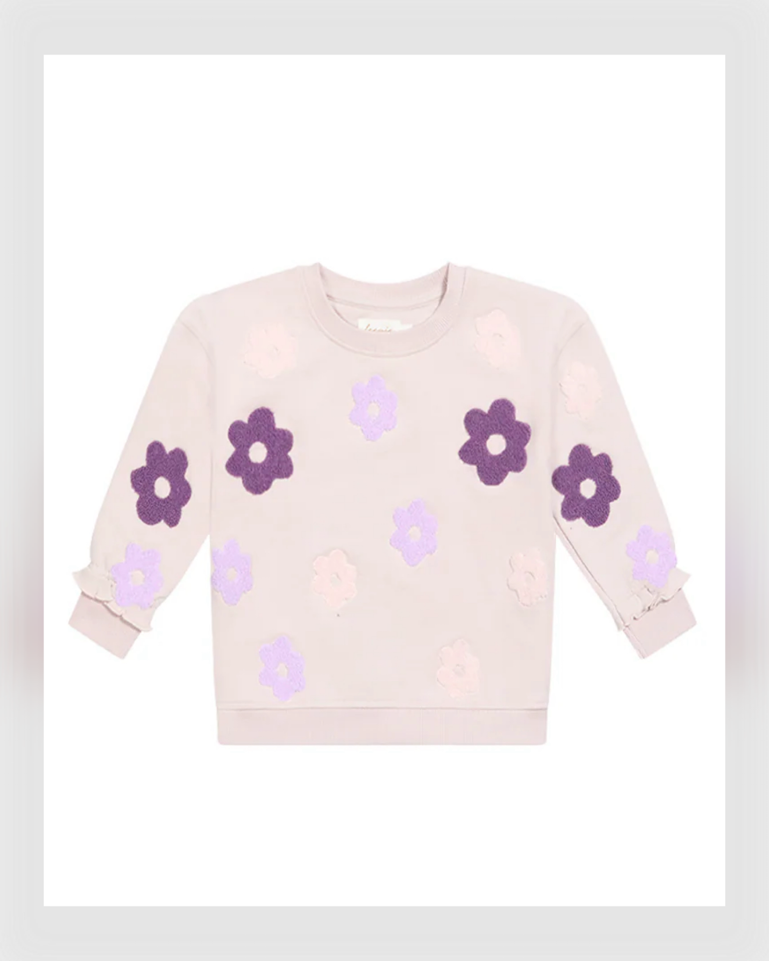Leevje - OVERSIZED SWEATSHIRT 'TERRY LAVENDER FLOWERS'