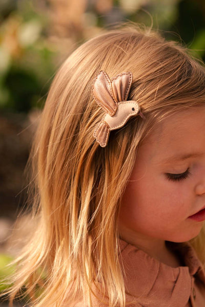 DONSJE Zaza Sky Hairclip | Hummingbird | Clay Metallic Leather