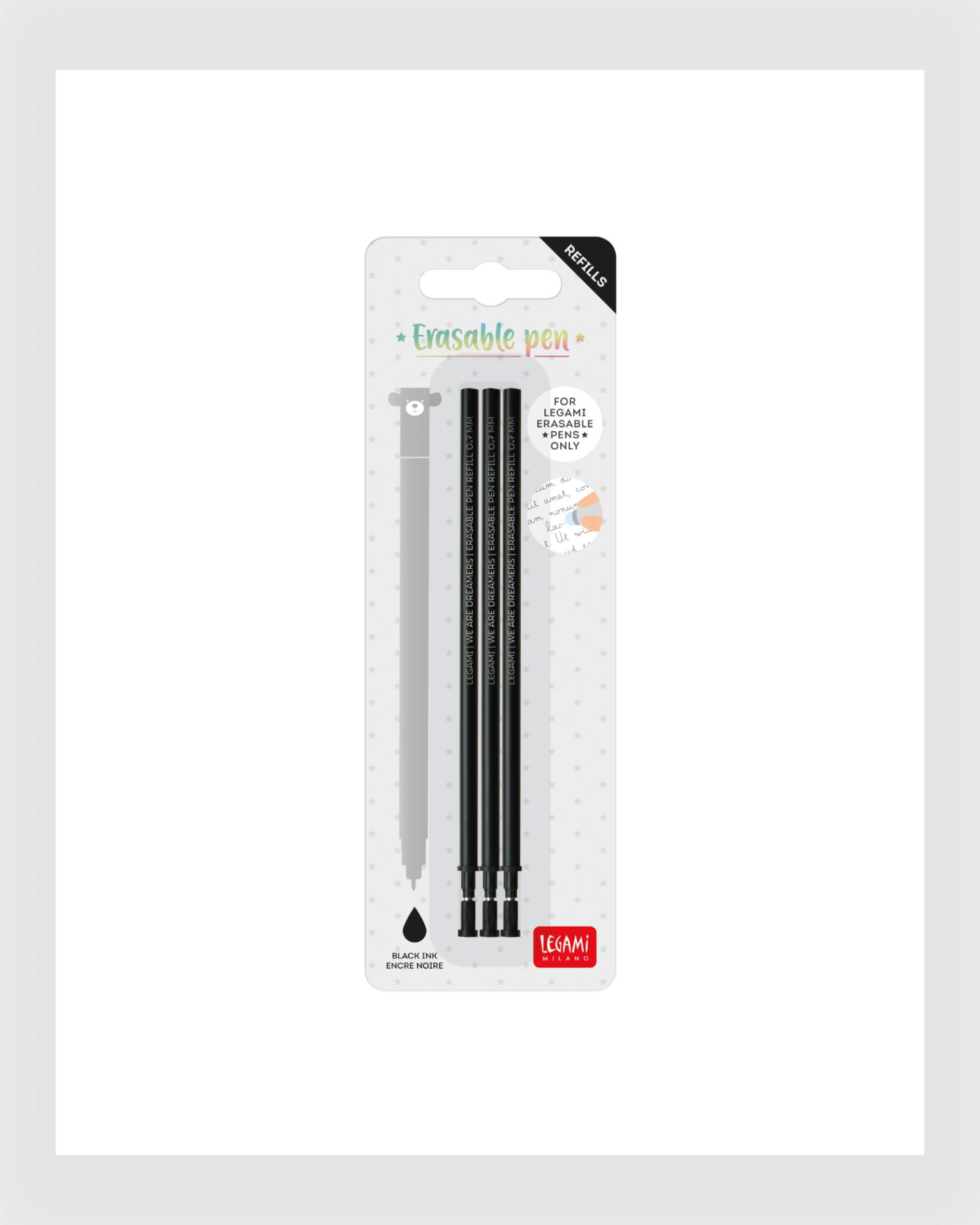 Legami Ersatzmine für löschbaren Gelstift Schwarz