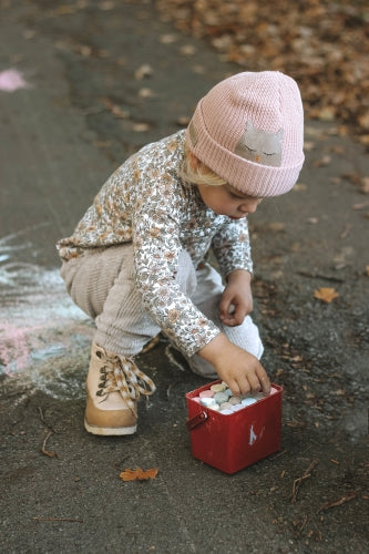 Little Who - Beanie Rose Quartz Feinstrick Kids in Feinstrick