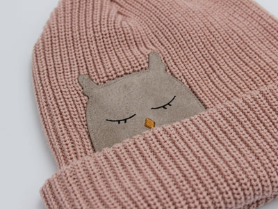 Little Who - Beanie Rose Quartz Feinstrick Kids in Feinstrick