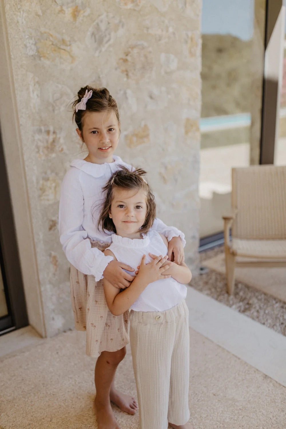 Leevje - MUSSELINBLUSE MIT KRAGEN