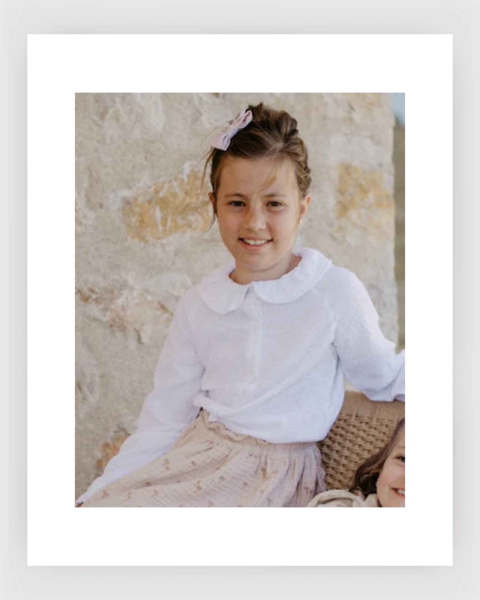 Leevje - MUSSELINBLUSE MIT KRAGEN