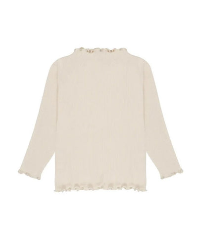 Leevje - LONGSLEEVE 'LIGHT BEIGE' MIT HOHEM KRAGEN