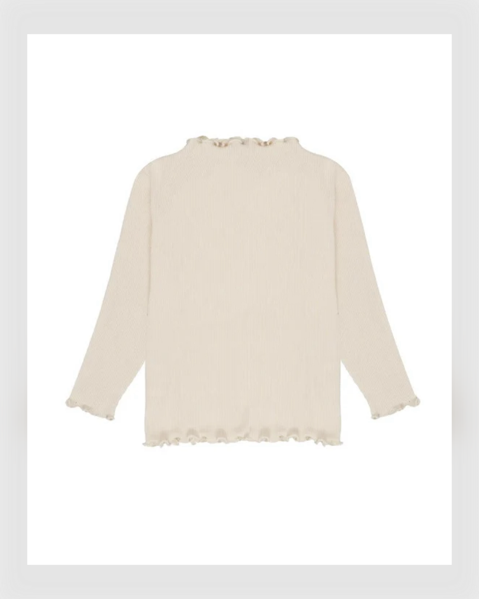 Leevje - LONGSLEEVE 'LIGHT BEIGE' MIT HOHEM KRAGEN