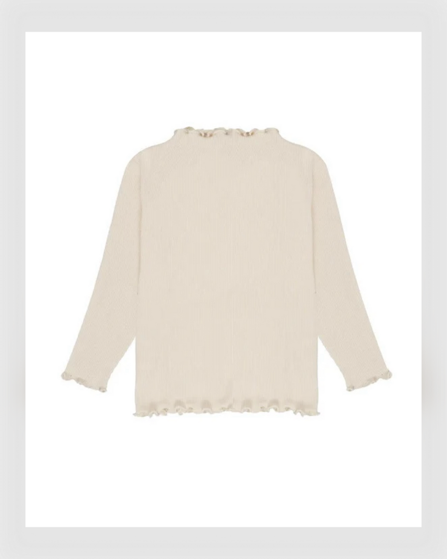 Leevje - LONGSLEEVE 'LIGHT BEIGE' MIT HOHEM KRAGEN