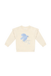 Leevje - OVERSIZED SWEATSHIRT 'PEACE, LOVE & JOY' MIT RÜSCHENDETAILS