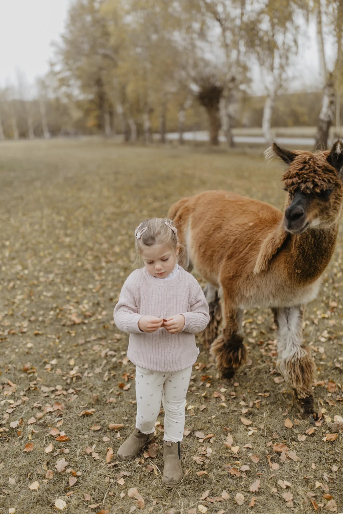 Leevje - LEGGINGS 'HEARTS' MIT SCHLEIFE AUS BIO-BAUMWOLLE