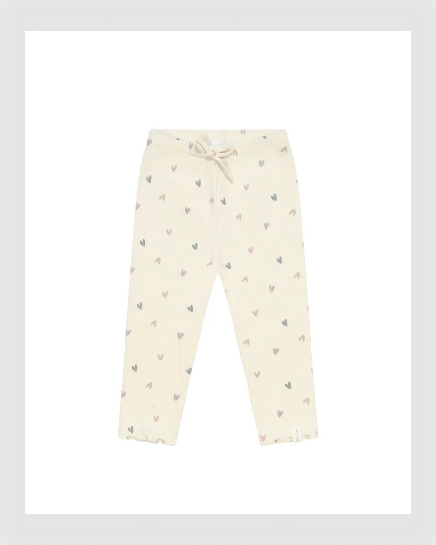 Leevje - LEGGINGS 'HEARTS' MIT SCHLEIFE AUS BIO-BAUMWOLLE