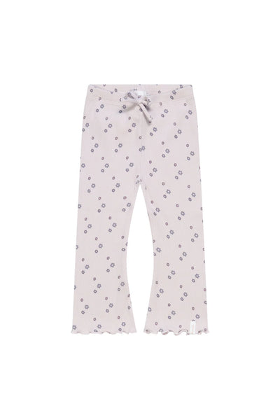 Leevje - SCHLAG-LEGGINGS 'LAVENDER FLOWERS' MIT SCHLEIFE AUS BIO-BAUMWOLLE