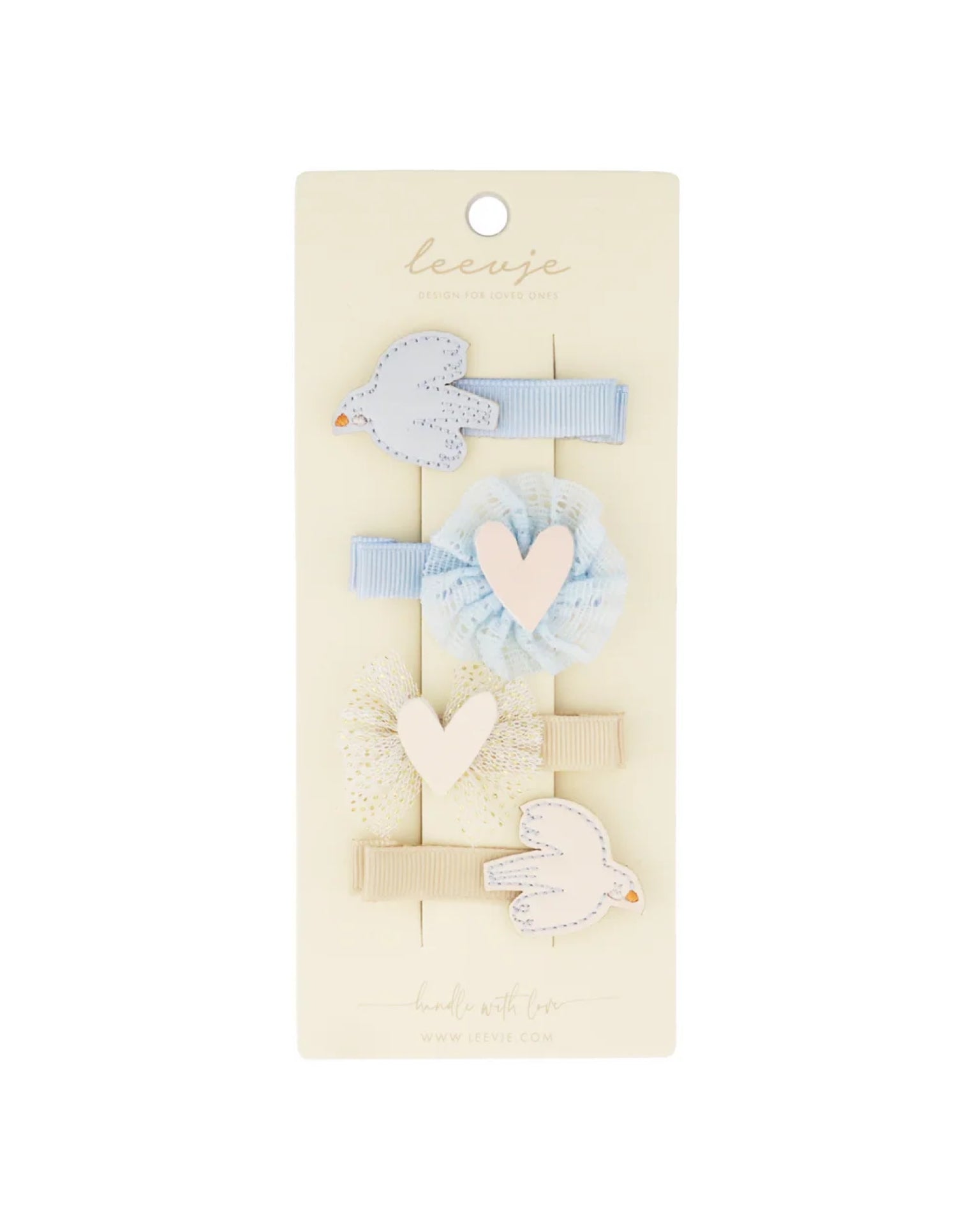 Leevje - HAARSPANGEN 'BIRD & HEART CLIPS'