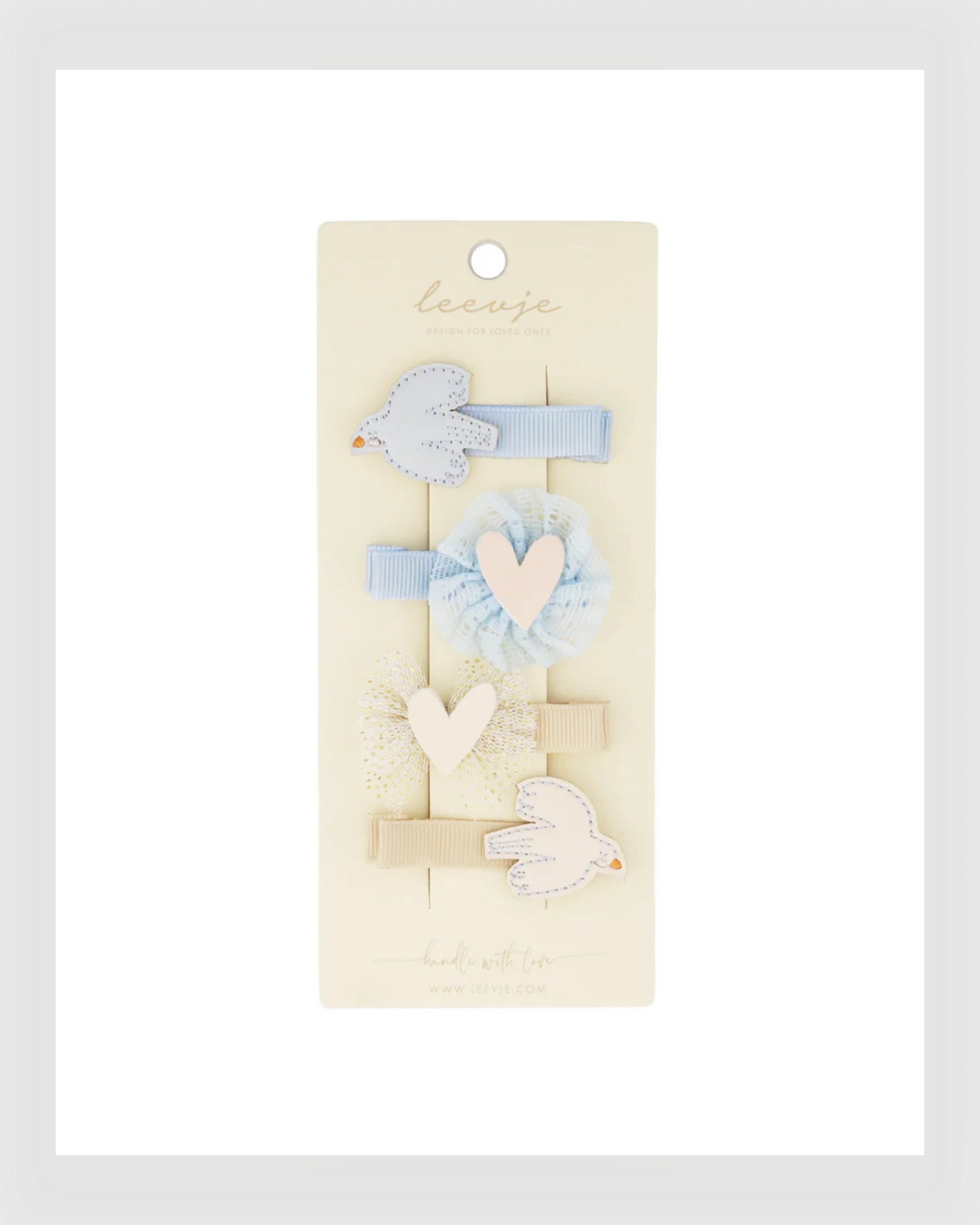 Leevje - HAARSPANGEN 'BIRD & HEART CLIPS'