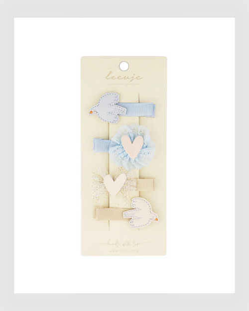Leevje - HAARSPANGEN 'BIRD & HEART CLIPS'