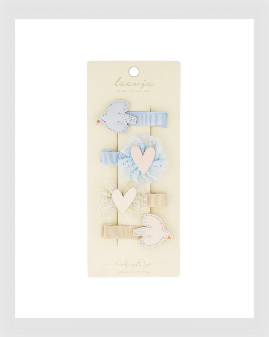 Leevje - HAARSPANGEN 'BIRD & HEART CLIPS'