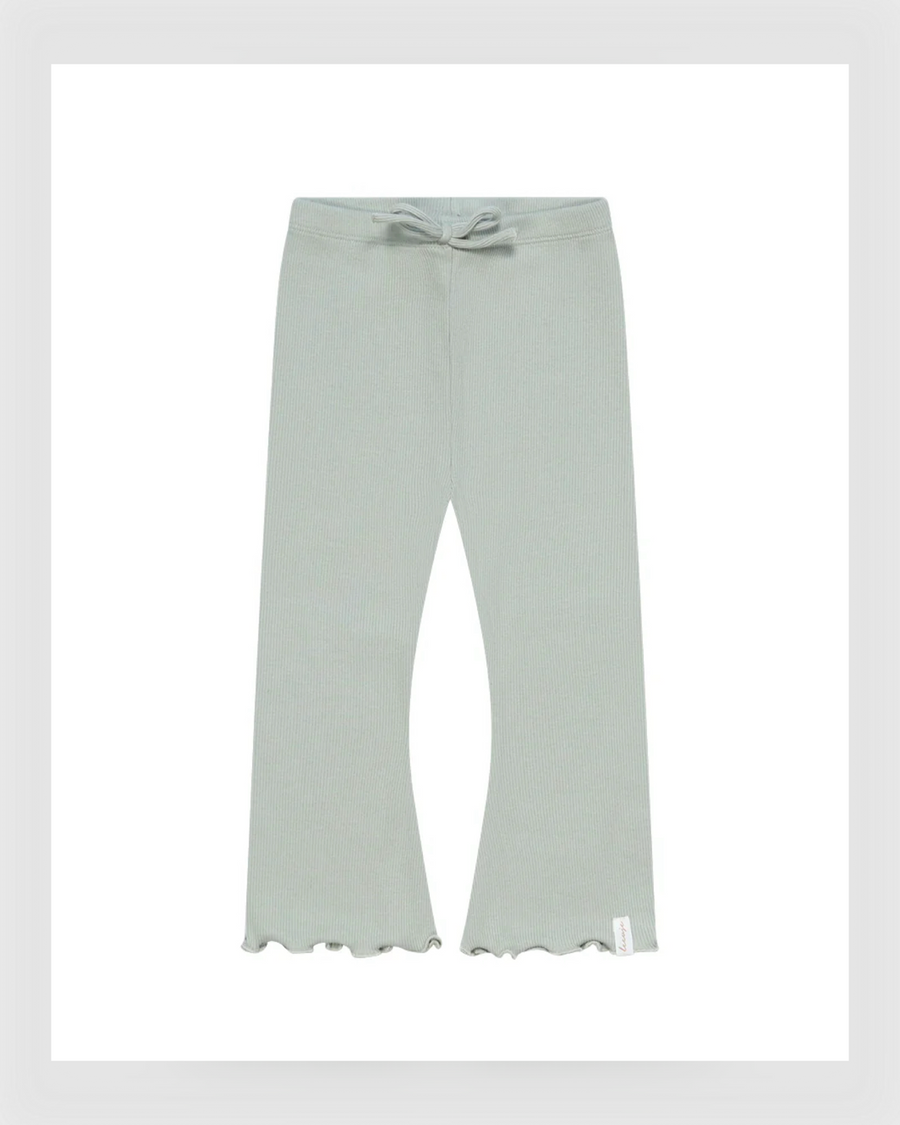 Leevje - SCHLAG-LEGGINGS 'SOFT GREEN' MIT SCHLEIFE AUS BIO-BAUMWOLLE