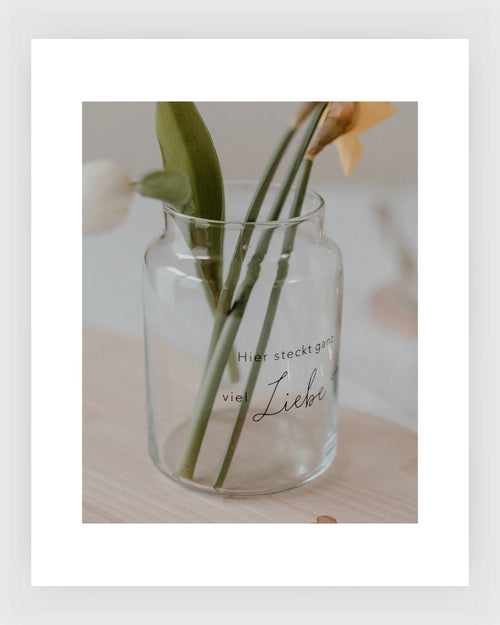 Eulenschnitt Vase aus Glas groß Liebe