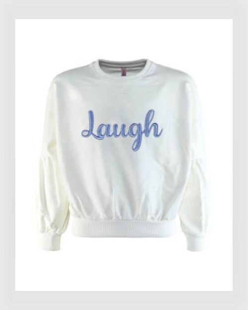 BlueEffect Girls Sweatshirt Laugh White