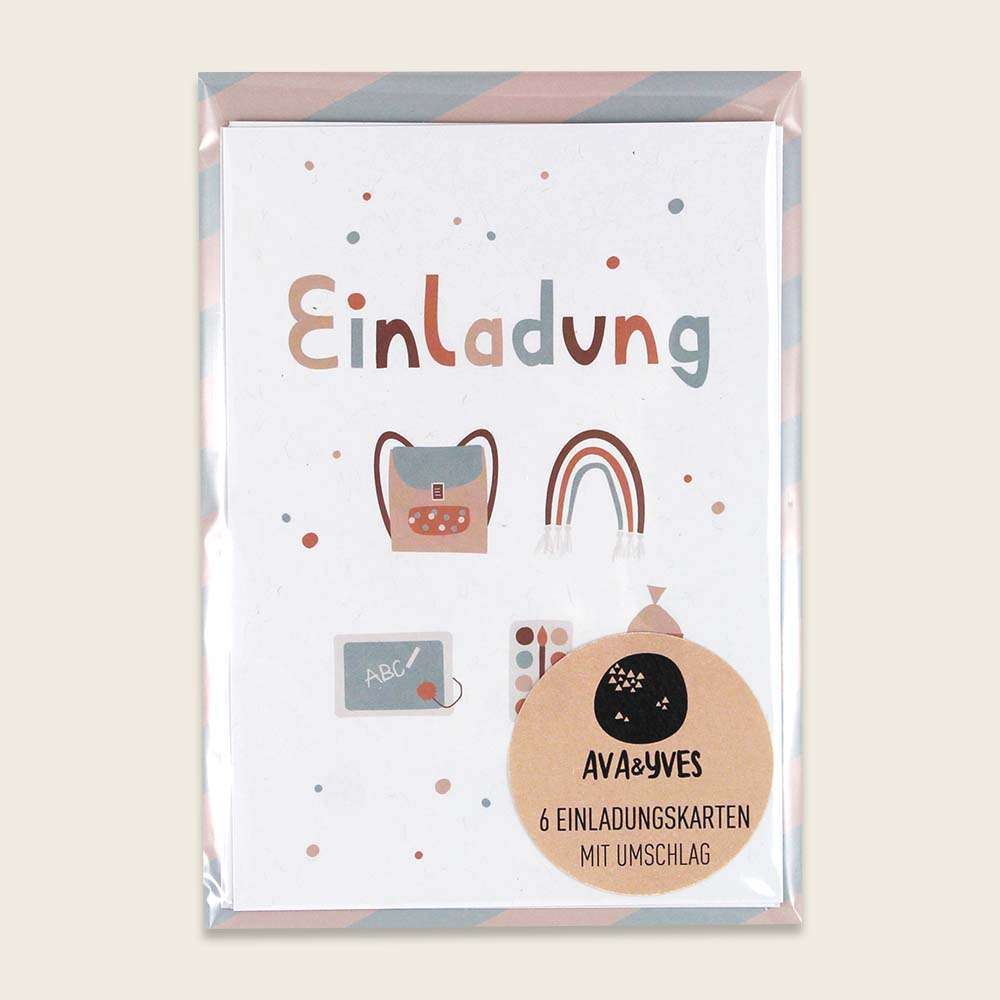 Ava & Yves  - Einladungskarten-Set zur Einschulung