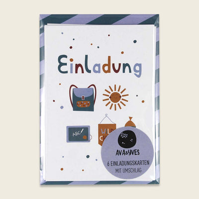 Ava & Yves - Einladungskarten-Set zur Einschulung